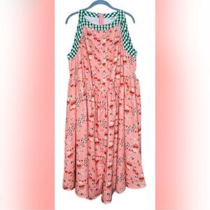 Pink and Mushroom Print Maxine Swing Dress